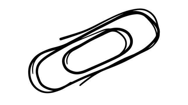 Dessin au trait d'un trombone de bureau
