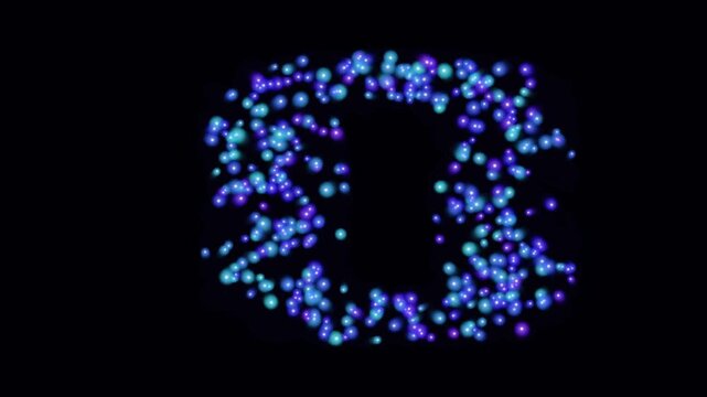 Abstract Glowing Blue and Purple Particle Swarm Forming a Circular Vortex Shape