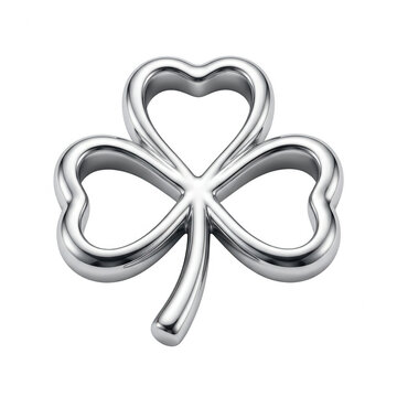 Symbole de tr&egrave;fle en m&eacute;tal argent&eacute; brillant