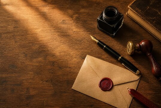 Vintage Letter Writing Set with Wax Seal and Fountain Pen