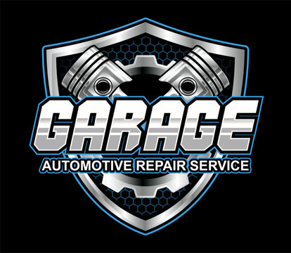 garage auto repair automotive logo business editable text effect font style template design