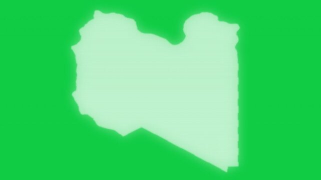 Libya VHS old screen effect map pop animation green background