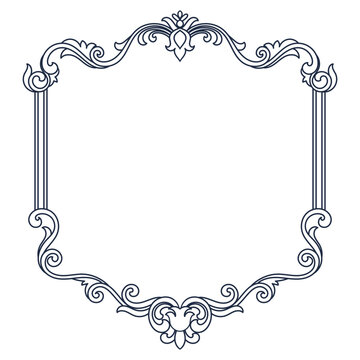 Classic lines, blue vintage frame, card element.