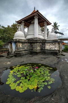 The stupa complex at the Gadaladeniya Raja Maha Vihara located at Pilimathalawa near Kandy in Sri Lanka. It was built by King Bhuwaneka Bahu IV in the year 1344.