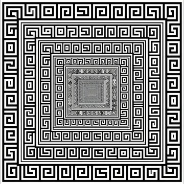 Abstract Greek Key Pattern Repeating Square Design.