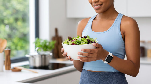 Healthy food diet supports longevity with fresh salad and active lifestyle. Dietitian nourishment planner. sustainable weight balance, chronic prevention immunity, vitality circulation