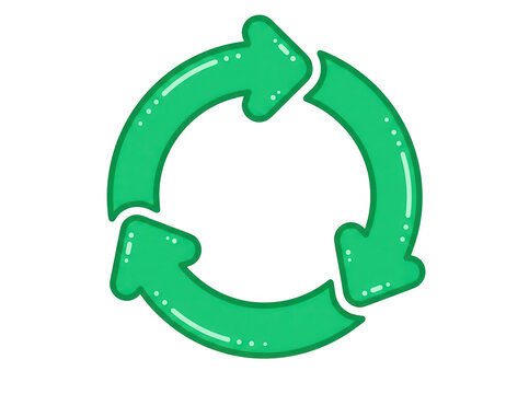 &Iacute;cone de reciclagem verde estilo desenho