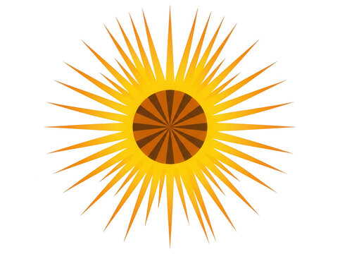 &Iacute;cone de sol estilizado com raios em design plano