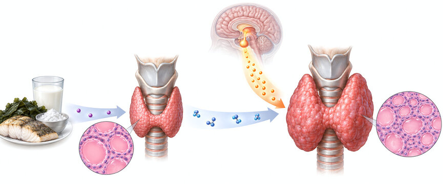 Iodine Deficiency Feedback Pathway Causing Thyroid Goiter