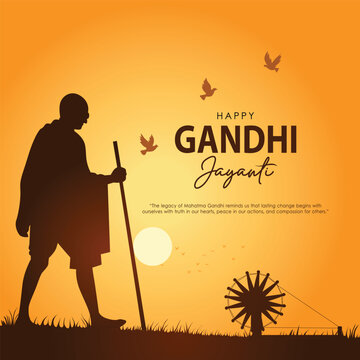 2nd October Happy gandhi jayanti. indian Freedom Fighter Mahatma Gandhi he is known as Bapu. abstract vector illustration design