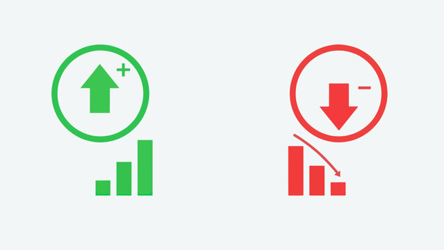 Financial growth and decline trend comparison illustration