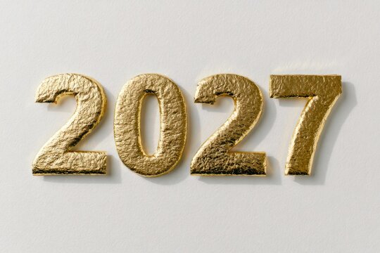 Gold numbers 2027 representing new year celebration