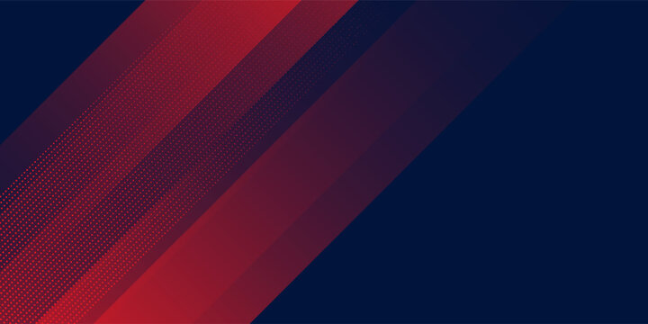 Abstract red and dark blue diagonal dynamic technology background with halftone dots pattern for presentation cover design.