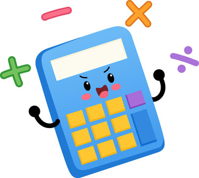 Cute Calculator sticker illustration transparent background png
