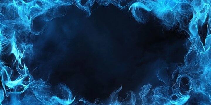 A vibrant display of blue and orange flames against a dark background, creating a captivating visual effect that suggests energy and chaos