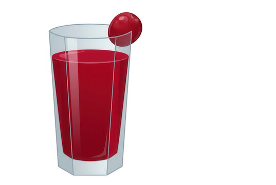 Bicchiere di succo rosso con ciliegia
