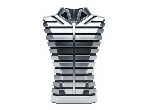 Busto maschile stilizzato in metallo cromato
