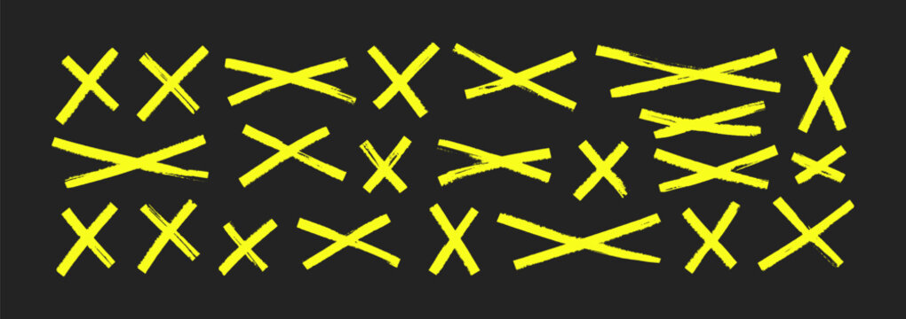 Textured pen cross mark with freehand scribble style. Ideal for strikethrough designs, doodle projects, or adding authentic hand-drawn X signs to creative work. Vector illustration.
