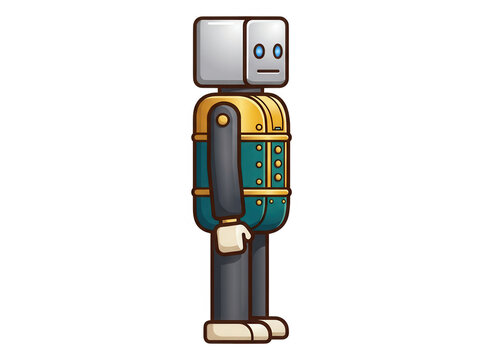 Personaggio robotico stilizzato in stile cartone animato