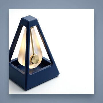 Modern metronome in a triangular design representing rhythm and music education