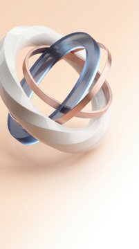 Intertwined parametric rings in 3D design with modern colors and shapes