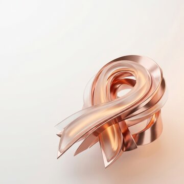 Stylish metallic ribbon forming elegant badge of honor symbolizing achievement