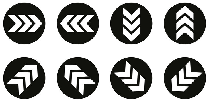 White triple chevron directional arrow set icon transparent PNG