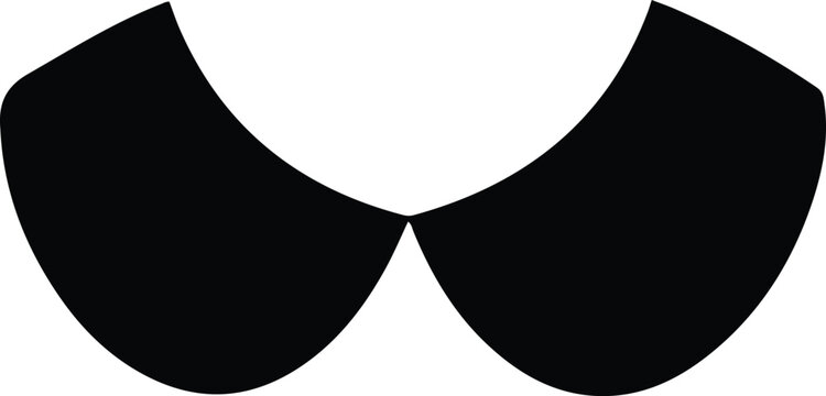 Silhouette Peter Pan collar fashion accessory for classic vintage style clothing Vector