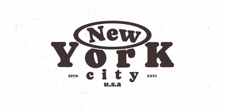 New york city america slogan vintage varsity streetwear typography design print for graphic tee, t-shirts, hat, and poster design 2026 - vector