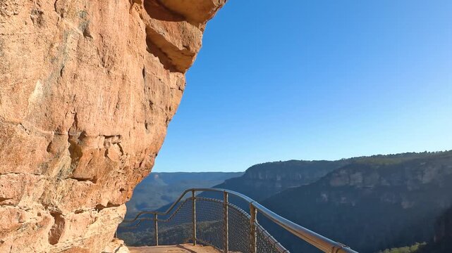 Scenic Sandstone Cliffs and Valley View at Wentworth Falls
