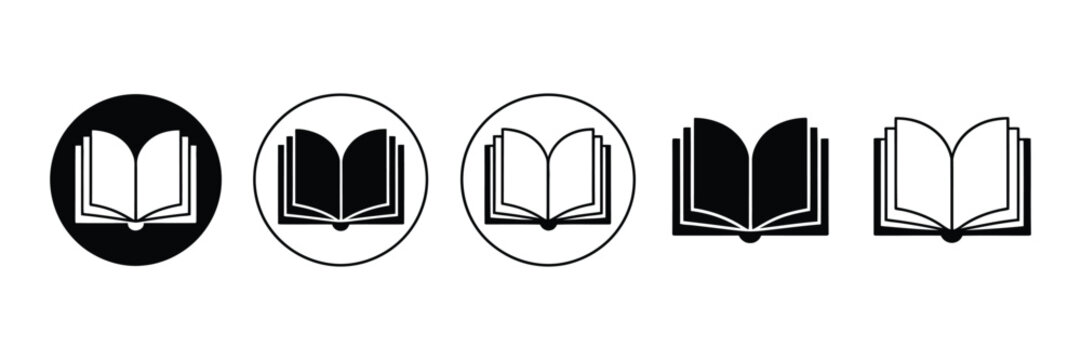 open book icon collection, reading, education, publishing, and ebook
