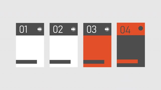 Commercial infographic 4 steps template animation. Animated blank diagram visualization. Motion graphics