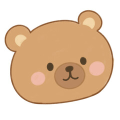 Fototapeta premium Cute Teddy Bear Face Illustration