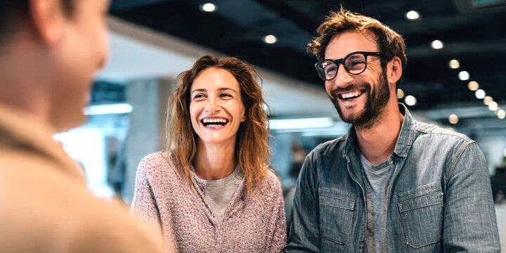 Professional immigration attorney consulting a happy couple Smiling  holding passports in modern office  lawyer assisting clients with green card and visa.