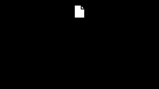 Minimalist Document File Icon Vector Illustration on Pure Dark Black Background