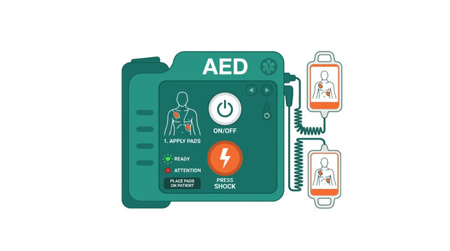 AED Defibrillator Medical Device Isolated Transparent Background