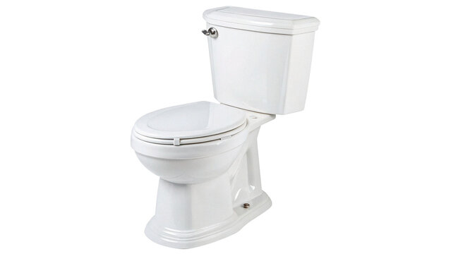 Modern white ceramic toilet bowl porcelain bathroom lavatory sanitary equipment isolated