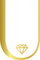 Golden Elegant Wedding Capital Letter U Design © N2