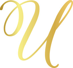 Golden Elegant Wedding Capital Letter U Design © N2