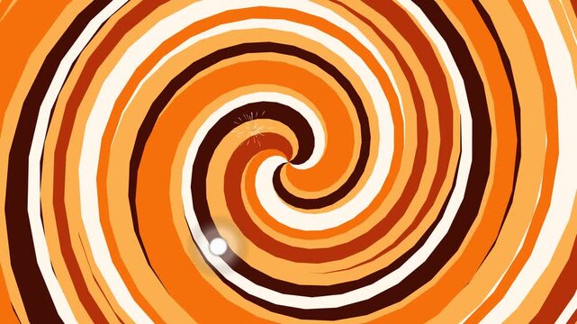 Abstract Orange and Yellow Spiral Motion Graphic Background. 4K Video