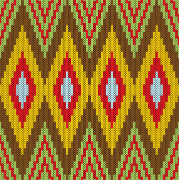 Cotton Argyle Knit Vector concept classic knit texture, geometric rhombus seamless pattern. Design for: apparel, fabric, fashion, decor. I drew this by myself, it&rsquo;s not AI generated
