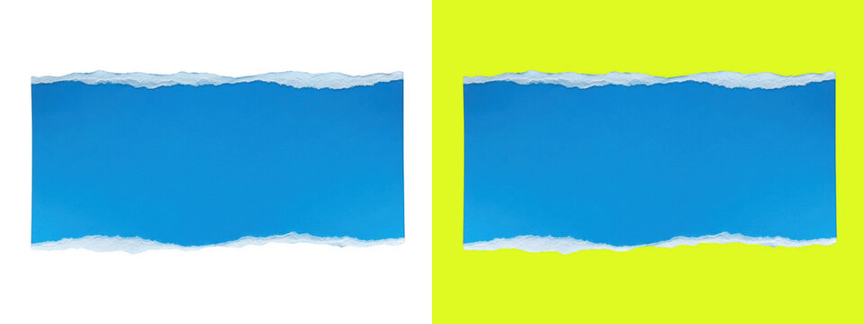 Blue ripped paper strip template graphic resource