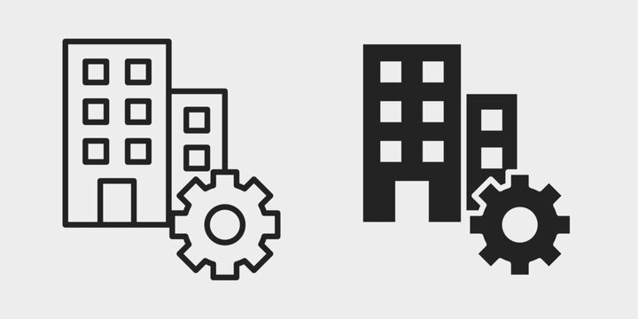 Automation Enterprise Icon represents large-scale automated operations, intelligent business systems, and scalable organizational workflows through structured elements in stroke and filled styles.