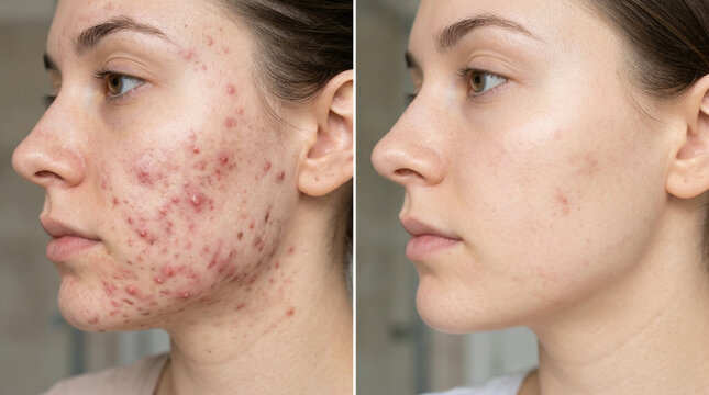 Acne Before and After - Skin Treatment Transformation Comparison