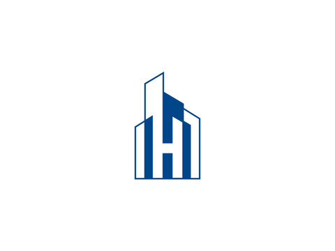 letter h building real estate logo