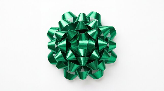 Shiny green gift bow for holiday presents