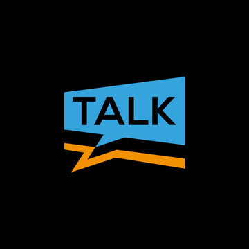 talk logo design, rectangular box speech bubble logo vector template