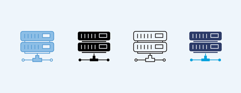 Database Multiple Icon Illustration Vector
