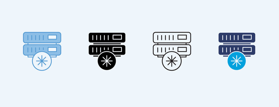 Database Server Multiple Icon Illustration Vector