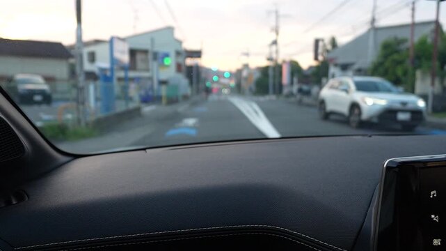 車の運転　スローモーション
